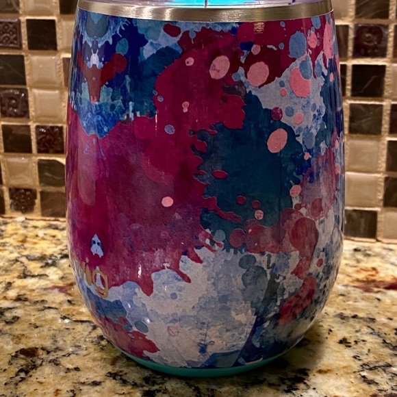 🍷 New Swig stemless wineglass in Artist Speckle. 14 ounce. Discontinued pattern - Picture 3 of 6